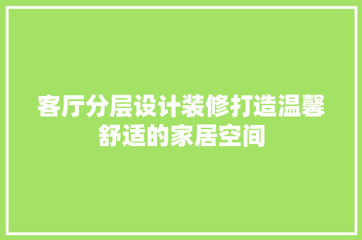 客厅分层设计装修打造温馨舒适的家居空间  第1张