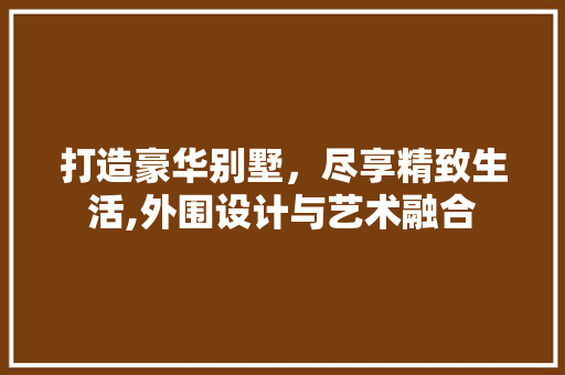 打造豪华别墅，尽享精致生活,外围设计与艺术融合
