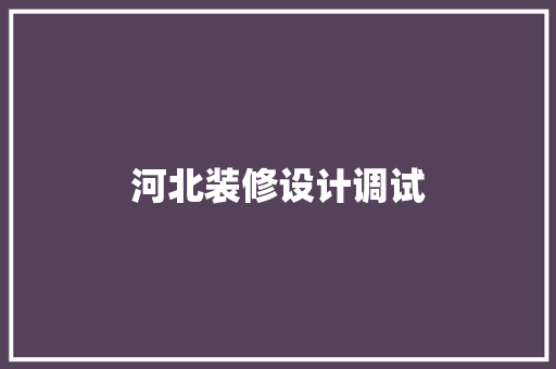 河北装修设计调试
