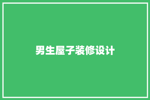 男生屋子装修设计