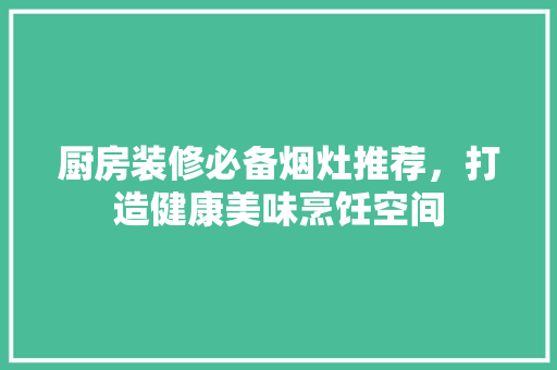 厨房装修必备烟灶推荐，打造健康美味烹饪空间