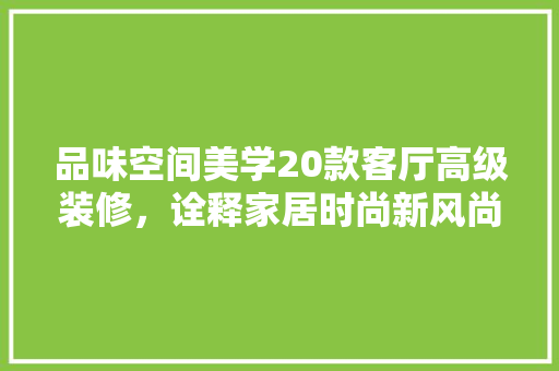 品味空间美学20款客厅高级装修，诠释家居时尚新风尚
