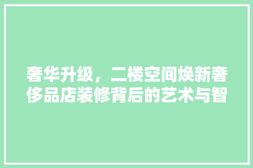 奢华升级，二楼空间焕新奢侈品店装修背后的艺术与智慧