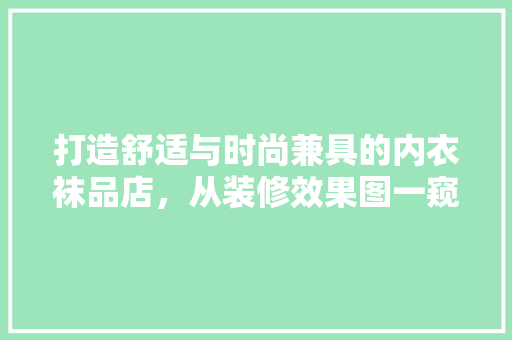 打造舒适与时尚兼具的内衣袜品店，从装修效果图一窥究竟