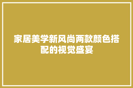 家居美学新风尚两款颜色搭配的视觉盛宴