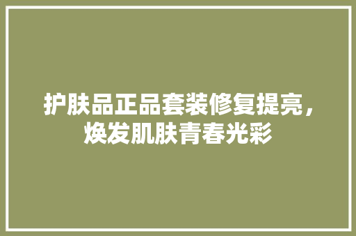 护肤品正品套装修复提亮，焕发肌肤青春光彩