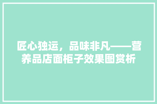 匠心独运，品味非凡——营养品店面柜子效果图赏析