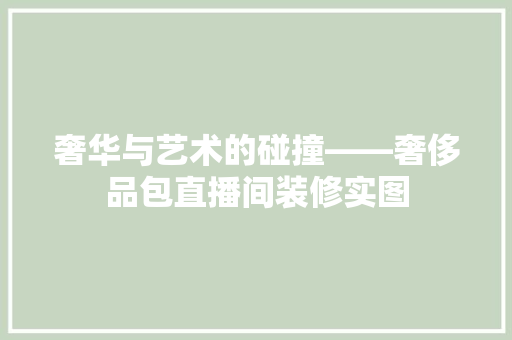 奢华与艺术的碰撞——奢侈品包直播间装修实图