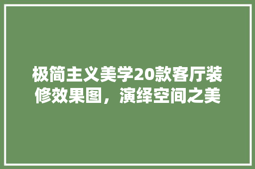 极简主义美学20款客厅装修效果图，演绎空间之美