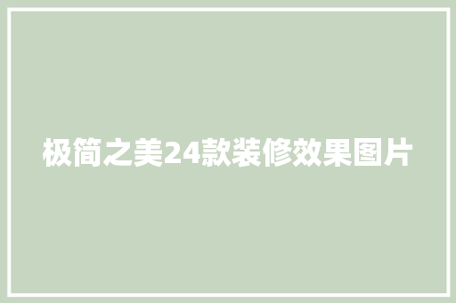 极简之美24款装修效果图片