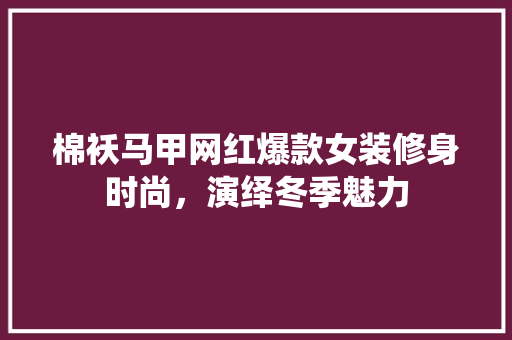 棉袄马甲网红爆款女装修身时尚，演绎冬季魅力