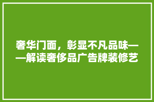 奢华门面，彰显不凡品味——解读奢侈品广告牌装修艺术