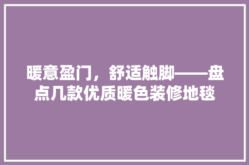 暖意盈门，舒适触脚——盘点几款优质暖色装修地毯