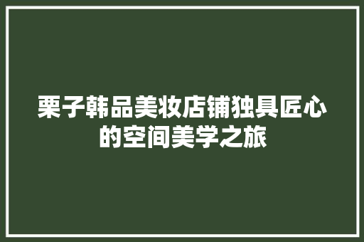 栗子韩品美妆店铺独具匠心的空间美学之旅