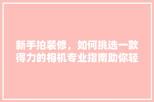 新手拍装修，如何挑选一款得力的相机专业指南助你轻松入门