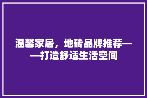 温馨家居，地砖品牌推荐——打造舒适生活空间