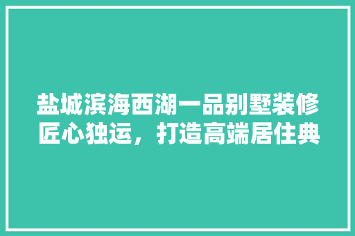 盐城滨海西湖一品别墅装修匠心独运，打造高端居住典范
