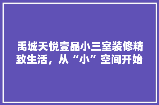 禹城天悦壹品小三室装修精致生活，从“小”空间开始