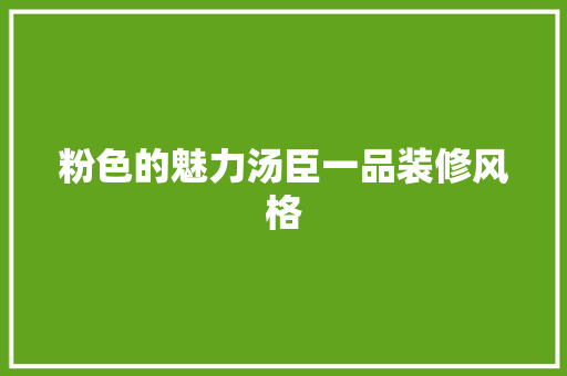 粉色的魅力汤臣一品装修风格