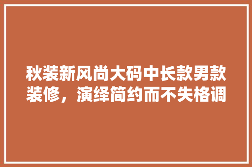 秋装新风尚大码中长款男款装修，演绎简约而不失格调的穿搭美学