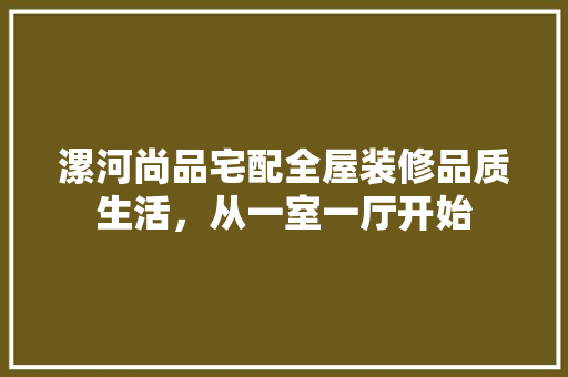 漯河尚品宅配全屋装修品质生活，从一室一厅开始
