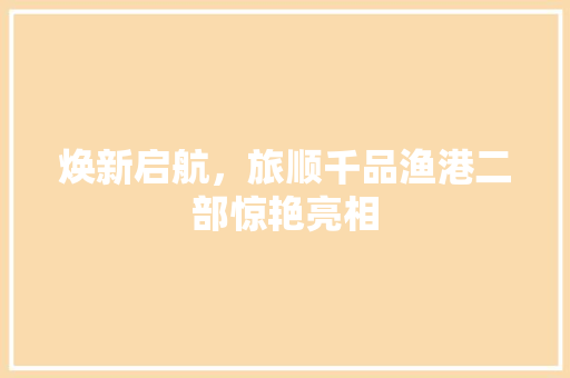 焕新启航，旅顺千品渔港二部惊艳亮相