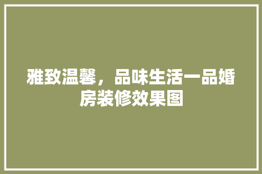 雅致温馨，品味生活一品婚房装修效果图