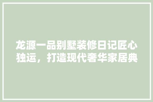 龙源一品别墅装修日记匠心独运，打造现代奢华家居典范