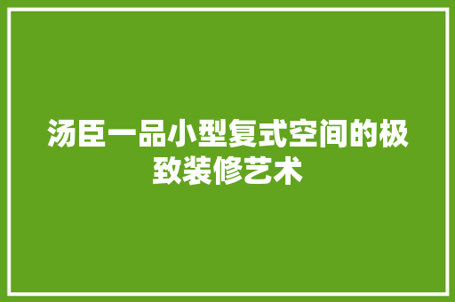 汤臣一品小型复式空间的极致装修艺术