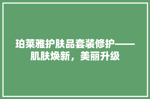 珀莱雅护肤品套装修护——肌肤焕新，美丽升级