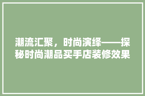 潮流汇聚，时尚演绎——探秘时尚潮品买手店装修效果图背后的设计哲学