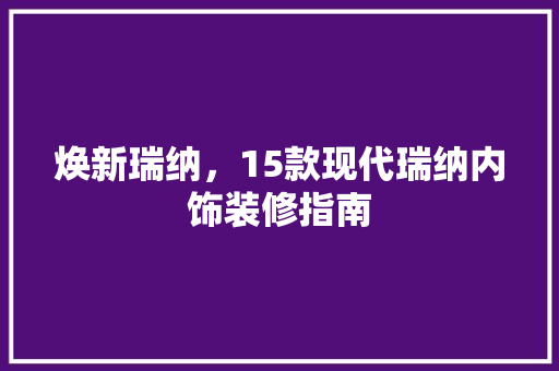 焕新瑞纳，15款现代瑞纳内饰装修指南