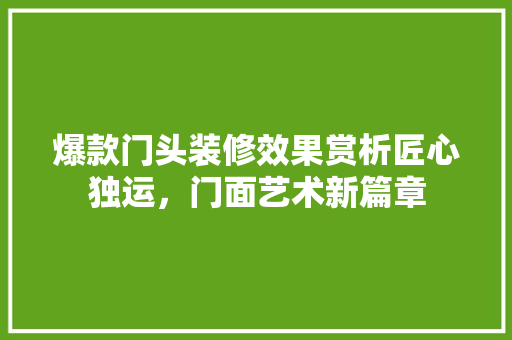 爆款门头装修效果赏析匠心独运，门面艺术新篇章