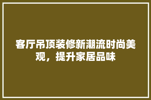 客厅吊顶装修新潮流时尚美观，提升家居品味