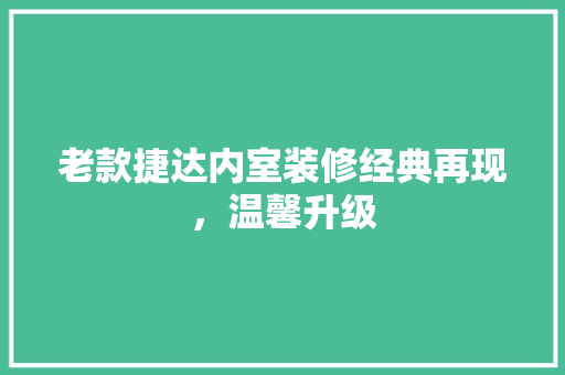 老款捷达内室装修经典再现，温馨升级