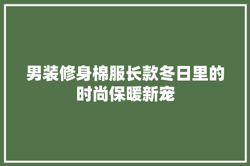 男装修身棉服长款冬日里的时尚保暖新宠