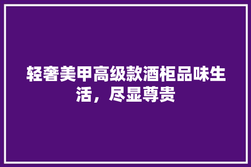 轻奢美甲高级款酒柜品味生活，尽显尊贵
