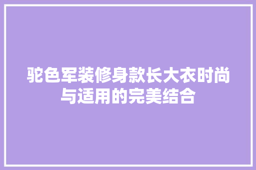 驼色军装修身款长大衣时尚与适用的完美结合