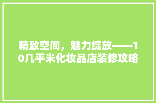 精致空间，魅力绽放——10几平米化妆品店装修攻略