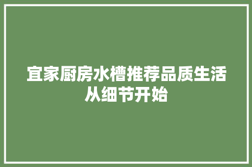 宜家厨房水槽推荐品质生活从细节开始