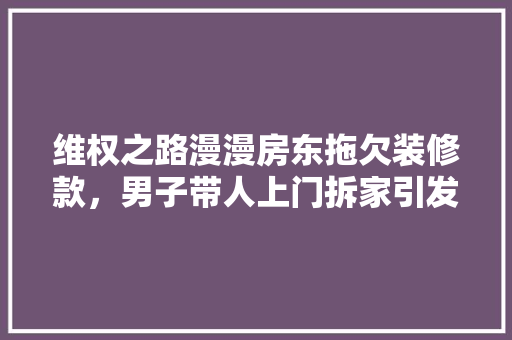 维权之路漫漫房东拖欠装修款，男子带人上门拆家引发社会关注