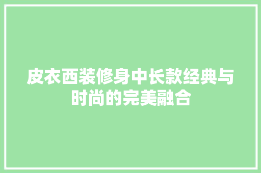皮衣西装修身中长款经典与时尚的完美融合