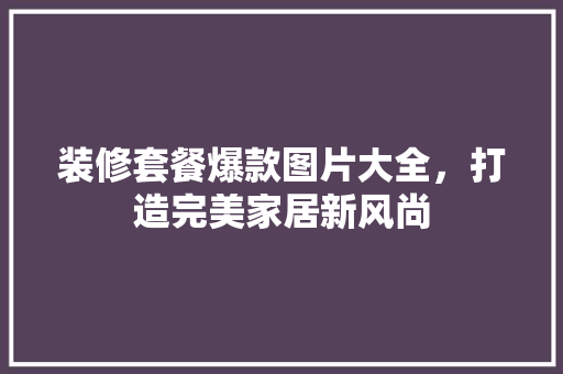 装修套餐爆款图片大全，打造完美家居新风尚