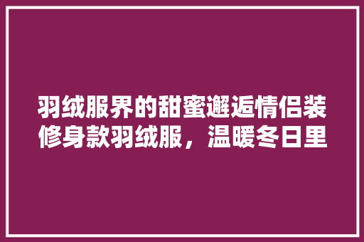 羽绒服界的甜蜜邂逅情侣装修身款羽绒服，温暖冬日里的浪漫守护