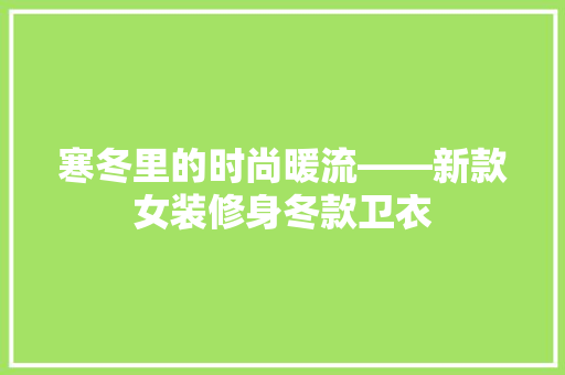 寒冬里的时尚暖流——新款女装修身冬款卫衣