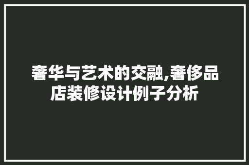 奢华与艺术的交融,奢侈品店装修设计例子分析