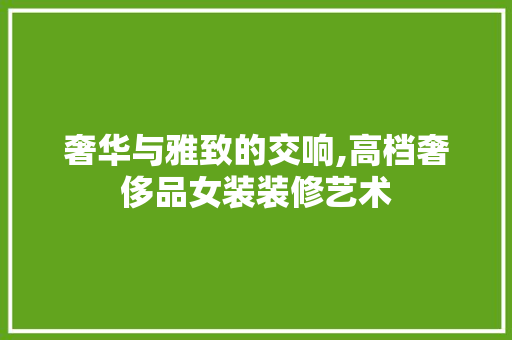 奢华与雅致的交响,高档奢侈品女装装修艺术