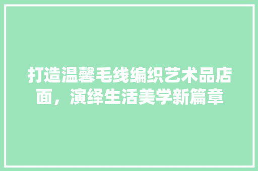 打造温馨毛线编织艺术品店面，演绎生活美学新篇章