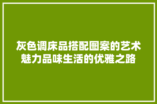 灰色调床品搭配图案的艺术魅力品味生活的优雅之路