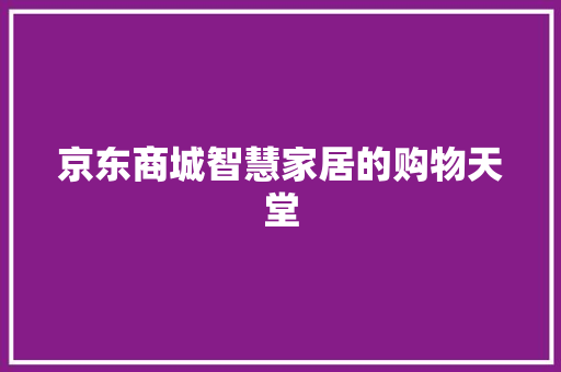 京东商城智慧家居的购物天堂  第1张